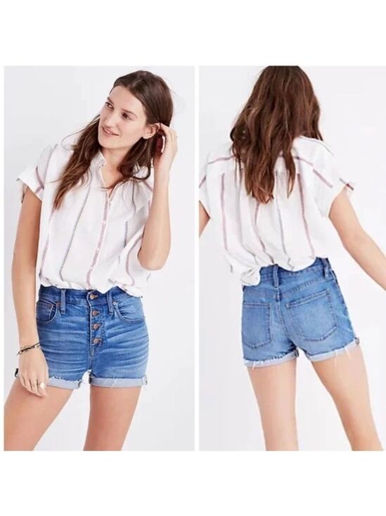 Madewell Pants - Madewell High Rise Button-Fly Denim Shorts - Size 24